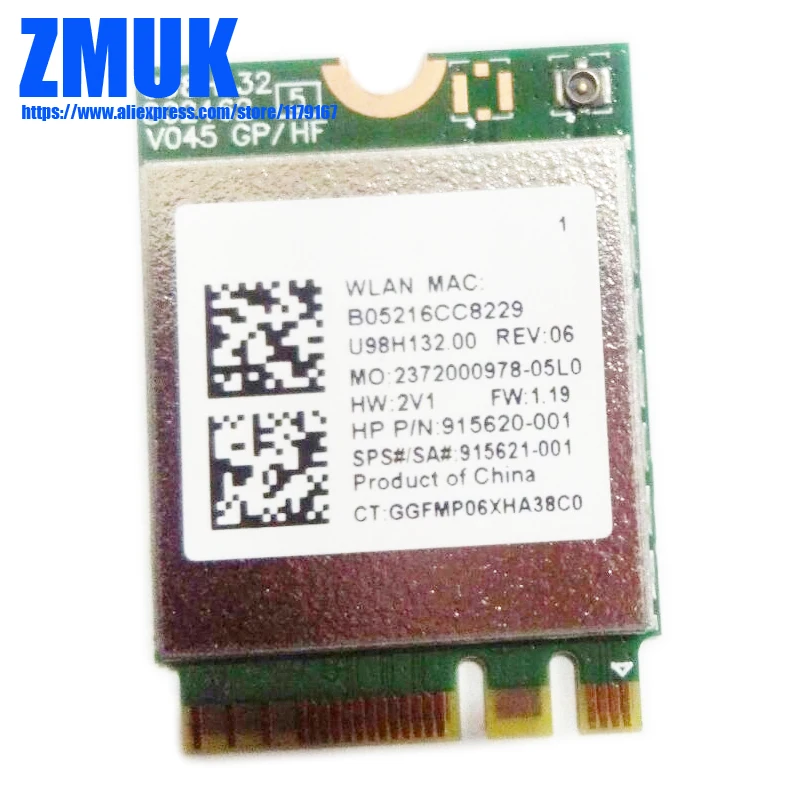 RTL8821CE 802.11AC 1X1 Wi-Fi+BT 4.2 Combo Adapter Card For hp ProBook 450 G5 PB430G5 Series,P/N 915621-001