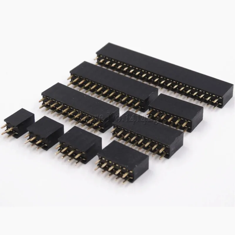 10PCS Double Row Pin Female Header Socket Pitch 2.54mm 2*2p 3p 4p 5p 6p 8p 10p 12p 40p Pin Connector