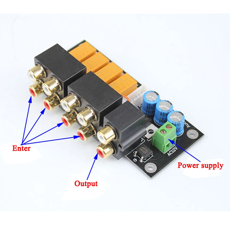 AIYIMA RCA Audio Schalter Eingang Auswahl Bord Lotus Sitz Stereo Relais 4-way Audio Eingang Signal Selector Schalt Verstärker DIY