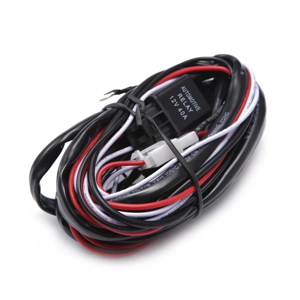 ECAHAYAKU LED Work light Relay Wire Harness Loom Fuse Switch 2.5 Meter Cable Suit For Connect LED work lights/bar light 12V 40A