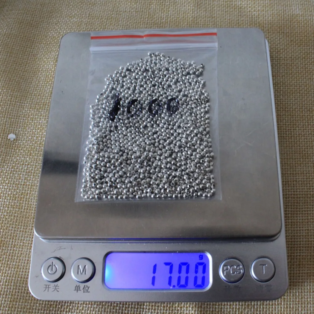 Wholesale 1000 Pcs aLot 2 mm Metal Silver Plated Round Spacers Beads  For Jewelry Making DIY Bracelet Neklace Material Findings