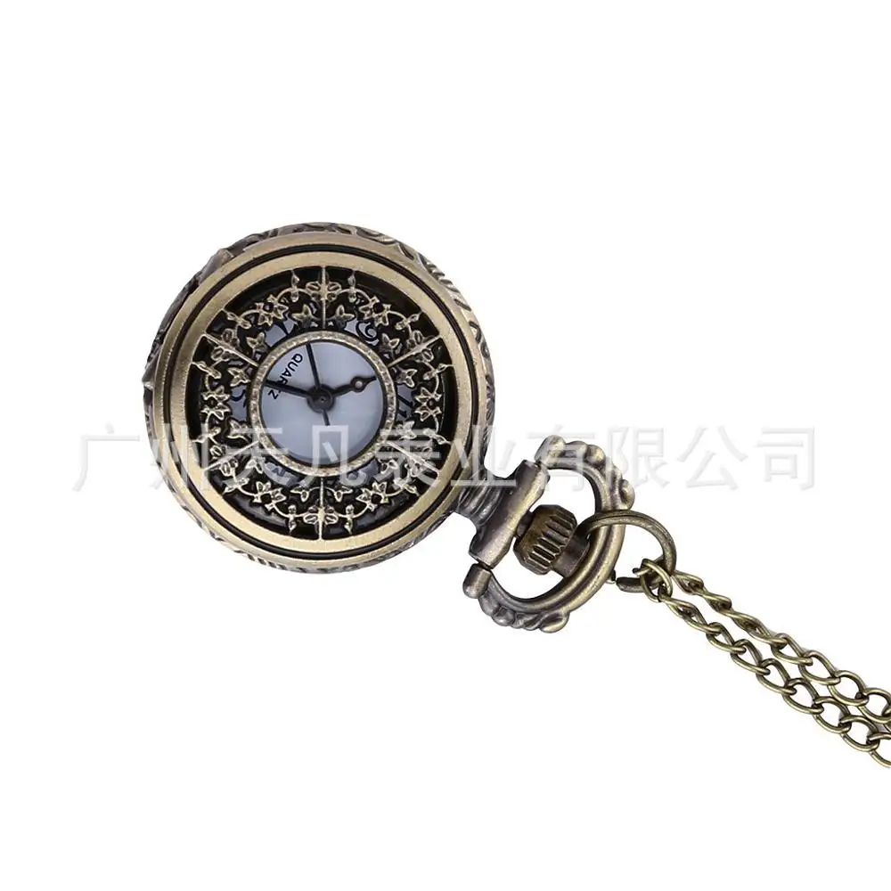 Sell vintage classic small quartz design broken flower watch pocket watch with necklace