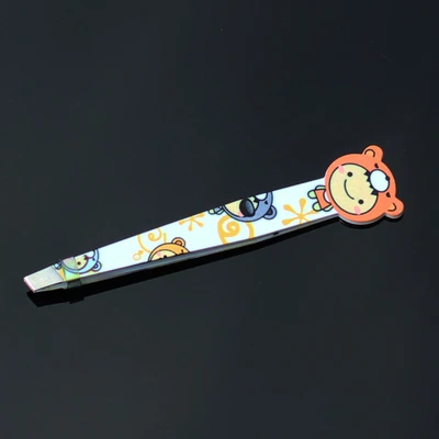 Cartoon Figur Slant tipp Augenbraue Pinzette für schnurrbart haar remover falsche Wimpern clip Gesichts Nase Make-Up Schönheit Werkzeug Augenbraue