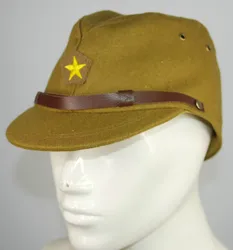 Casquette en laine d'officier IJA de l'armée japonaise WWII, chapeau L, insigne fait de lingot, JP008