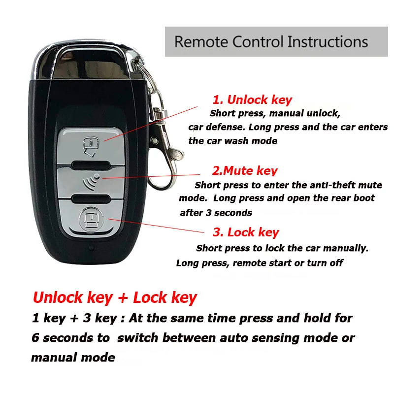 Auto Car SUV Alarm System With PKE Keyless Entry Engine Start Push Remote Starter Start Stop Button Auto Central Lock Autostart