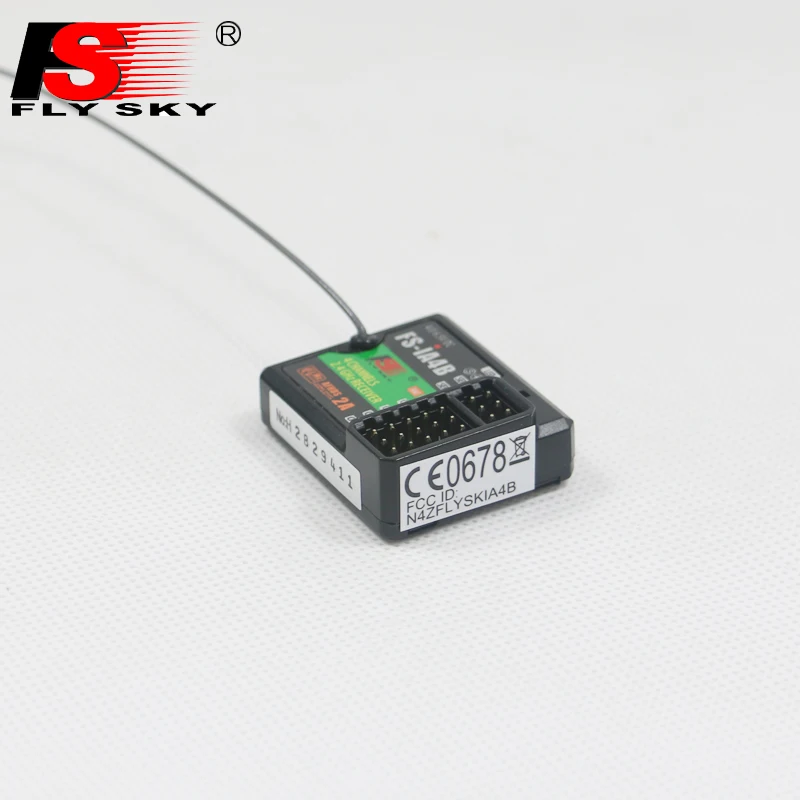 F16812 Flysky FS-IA4B 2.4G 4CH Receiver Support Data Backhaul PPM Output iBus Port for FS i4 i6 i10 iT4S Transmitter RC Car Boat