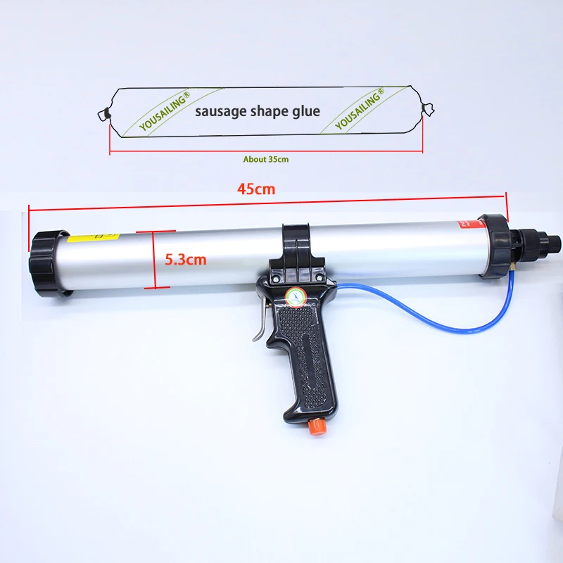 High Quality 15 inches 600ml Sausage Pneumatic Caulking Gun Silicone Sealant Gun Air Rubber Gun Caulk Applicator Tool