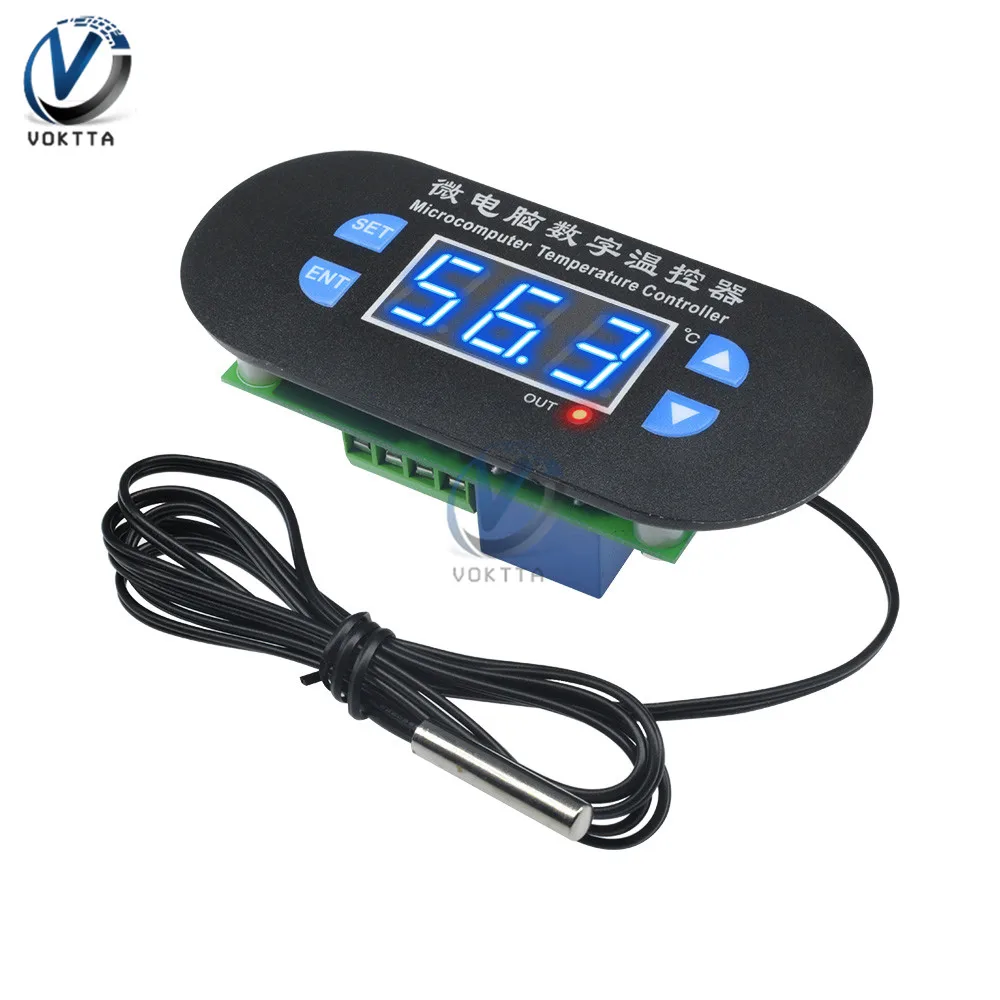 W1308 AC 110-220V DC 12V Regolatore di Temperatura del termometro Meter Sensore Display A LED termostato con Sensore NTC porta