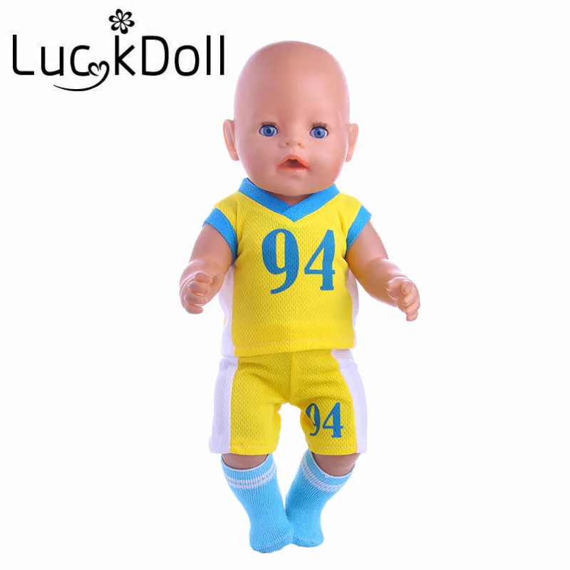 

LUCK DOLL New to football clothes Fit For 18Inch American Doll&43cm Baby Doll, the child's best birthday gift