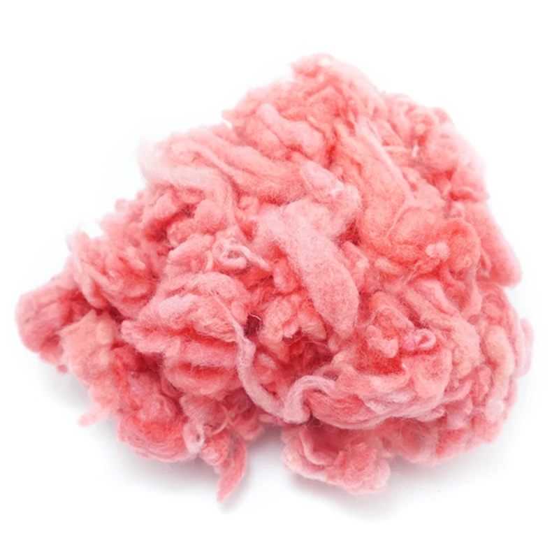 Peru alpaca  Curly Fiber for Wool Felt Bright pink 50g (Needle Felting)  especially for Poodle/Bichon and Sheep