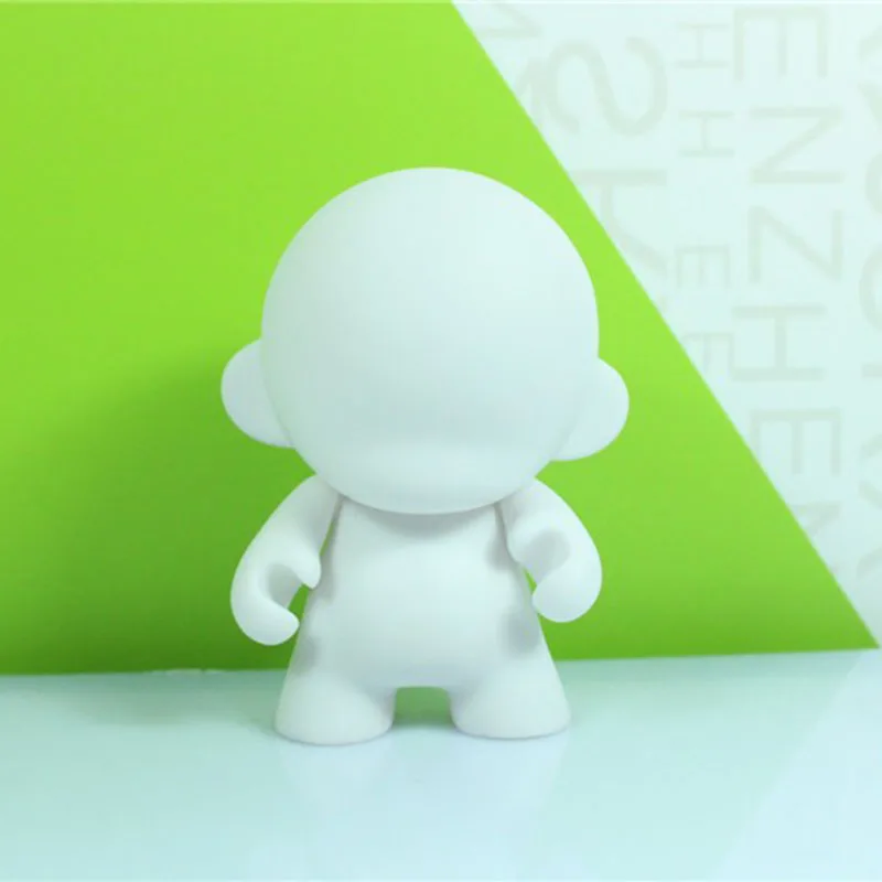 4inch Kidrobot Munny Blank Vinly Toys Fashion Model DIY Action Figure Doll White Color With Opp Bag