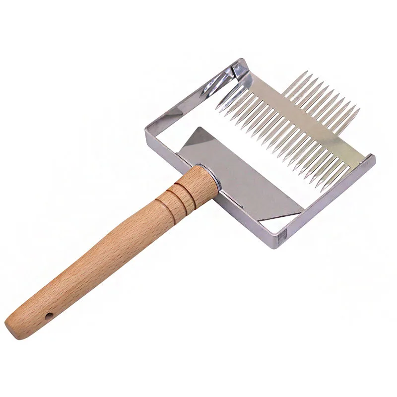 Beekeeping Equipment Uncapping Scraper Honey Honeycomb Scraper Wooden Handle Tool Uncapping Fork Beekeeping