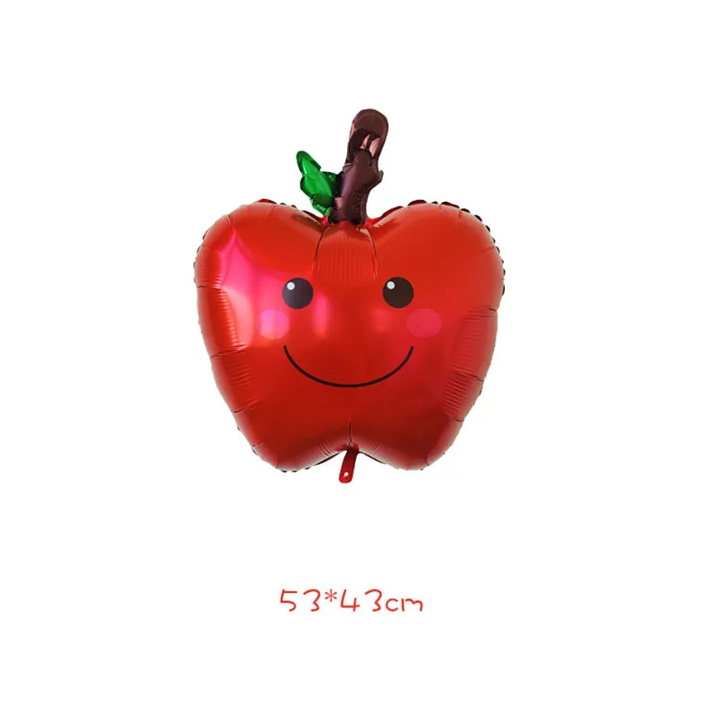 50pcs Apple Foil Balloons Birthday Fruit Red Apple Helium Globos Balloon Hello Summer Party Decor Baby Shower Decorations