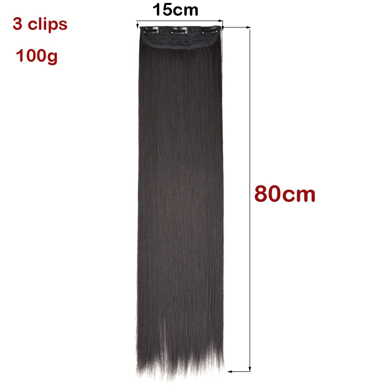 Jeedou pelo sintético más largo 80cm 32 pulgadas Clip de una pieza en extensión de cabello postizo Invisible accesorios de Cosplay