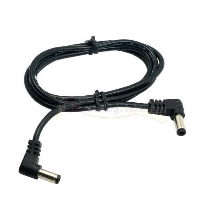 General DC Power 5.5 X 2.1mm / 2.5mm Male To 5.5 2.1/2.5mm Male Plug 22awg Power Cable Right Angled 90 Degree 50cm 100cm 2m 3m