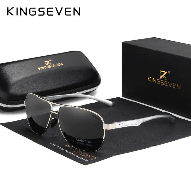 KINGSEVEN 2024 Marke Männer Aluminium Sonnenbrille Polarisierte UV400 Spiegel Männliche Sonnenbrille Frauen Für Männer Oculos de sol 10