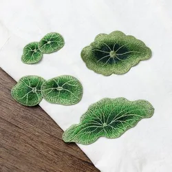 High Quality Green Lotus Leaves Patch Sew on Sticker for Clothing Decoration Embroidery DIY Floral Patches for Costume Clothes