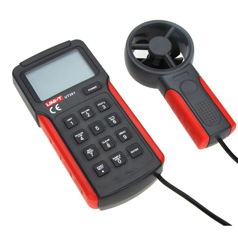 Anemometer der UNI-T UT360-Serie UT361 UT362, professioneller Tester für Lufttemperatur/Luftgeschwindigkeit/Luftvolumen
