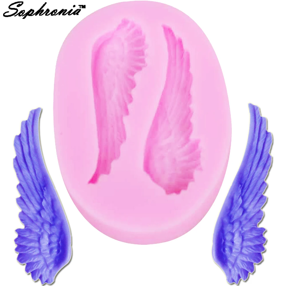 1pcs Angel Wing Silicone MoldS Kitchen Baking Tool Resin DIY Cake Chocolate Fondant Moulds Pastry Dessert Lace Decoration M755