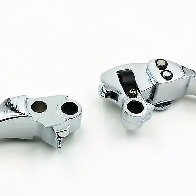 Chrome Skull ADJUSTABLE Brake Clutch Lever for Harley Fat Boy Dyna Electra Glide