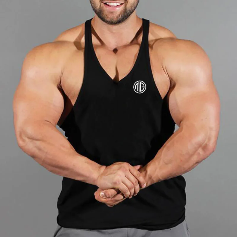 Brand Mens Gyms  Tank Tops Bodybuilding Stringer Tanktop Fitness Men Sleeveless Shirts O-Neck Y Back Tank Top men workout Vest