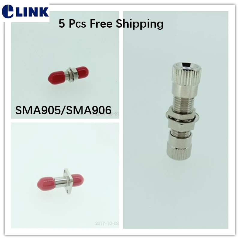 

5 pcs SMA905/SMA906 fiber adapter metal square hexagonal optic fibre coupler SM MM ftth connector SM MM SMA free shipping ELINK