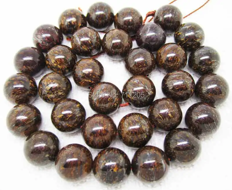 12mm Natural Bronzite Stone Round Loose Beads 15