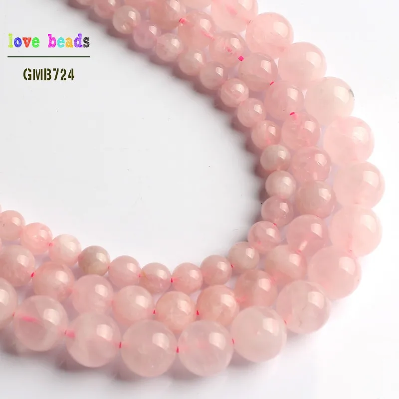 AA Natural Madagascar Rose Quartzs Bead Round Loose Beads for Jewelry Making Diy Bracelet 15\'\' Strand 6mm 8mm 10mm
