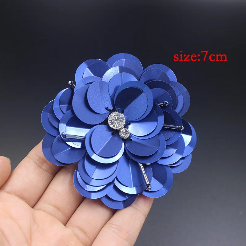 Multicolor large manual nail bead piece sequined flower patch clothing bags shoes DIY accessories decorative flowers 3D applique