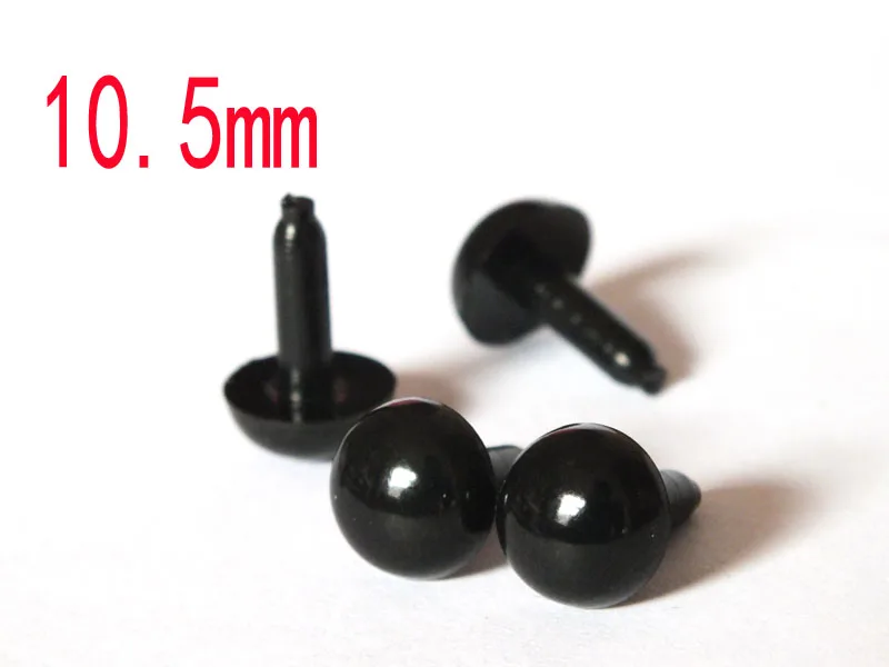 100pcs/lot  Black Plastic Safety Eyes (10.5mm) x 50 pairs Bear Making