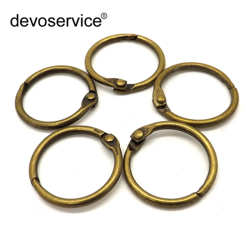 High Quality 10pcs Bronze Retro Metal Loose Leaf Book Binder Hinged Rings Keychain Album Scrapbook Craft for Scrapbooking Office