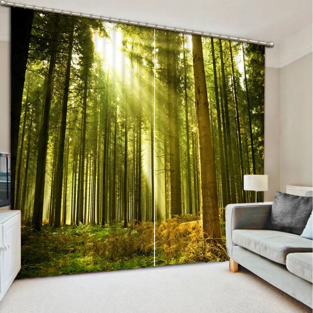 

Spring scenery Curtain window room 3D Window Curtains For Bedding room Home Decoration