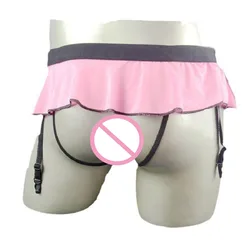 Sexy male three-dimensional cut sling thong and g-string sissy mens jockstrap skirt pant Underwear