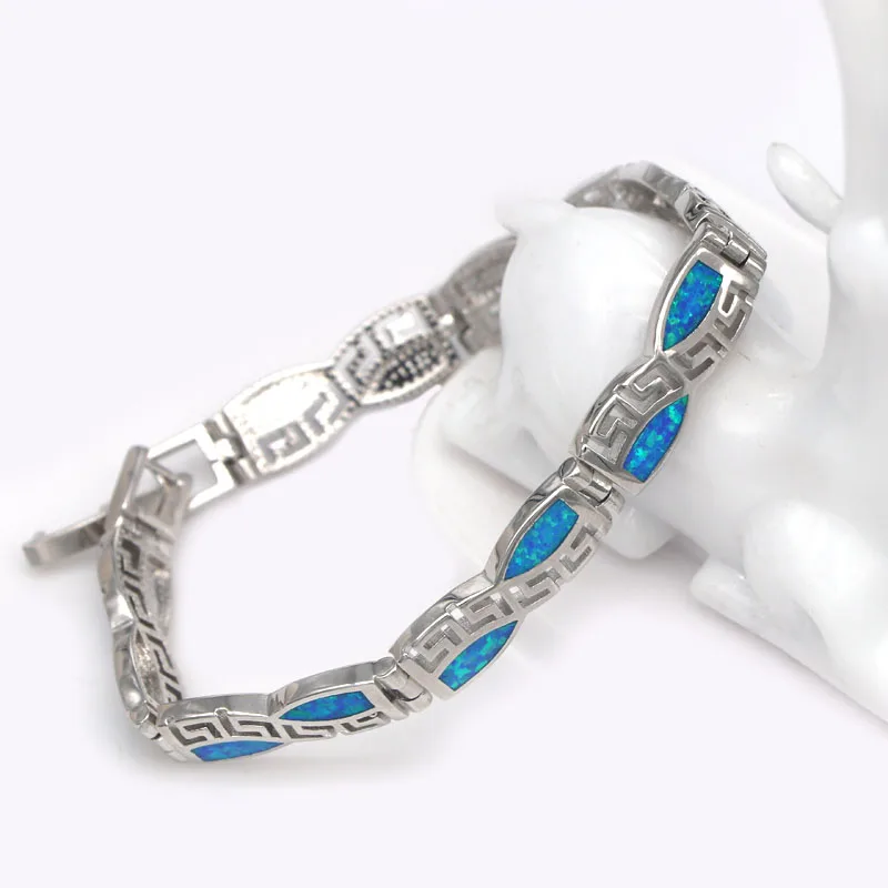 JLB-040 New Design Chinese Pattern Blue Opal Gem For Women Bracelets & Bangles