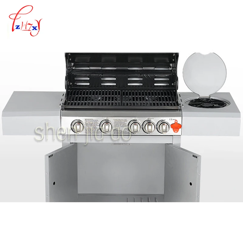 في الهواء الطلق/المنزلية موقد غاز الفولاذ المقاوم للصدأ متعددة الوظائف أربعة شبكة شواء الصادرات ، 4 مواقد 1 قطعة