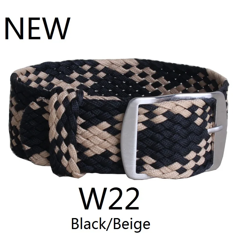 20mm 22mm Nylon Perlon Woven watchbands bracelet Cambo Army Military fabric Woven Watch Strap Band Buckle belt Black/White/Red