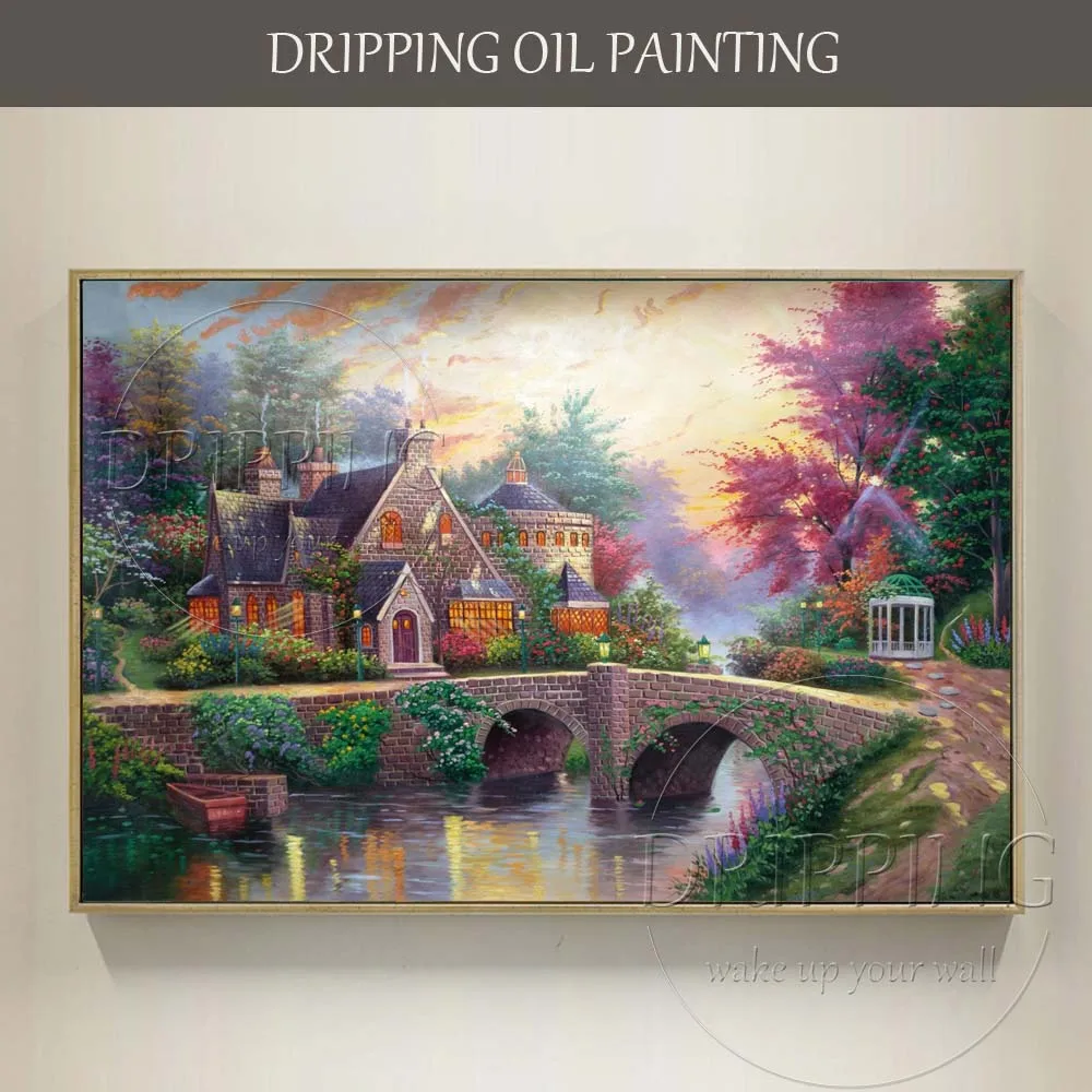 

Gifted Artist Hand-painted High Quality Manor Oil Painting on Canvas Vivid Colors Thomas Landscape Oil Painting for Wall Decor