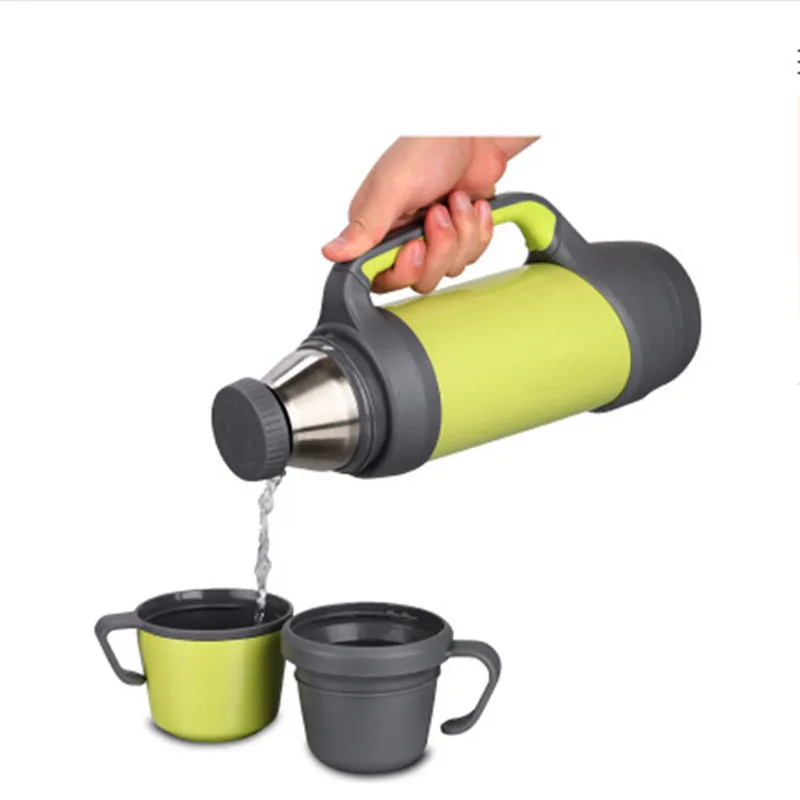 Hot Sales Larger Capacity 1200ml Vacuum Cup Stainless Steel304 Thermos Flask Bottle With Handgrip And Two Covers Cap Cup