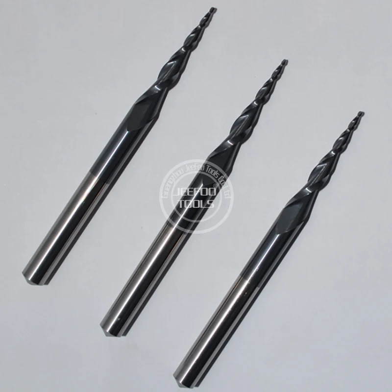 R0.5 * 30H * 6D * 75L * 2F مخصص HRC55 مخروط الكرة قواطع الأنف/التنغستن الصلب كربيد بت التوجيه/أدوات مطحنة النهاية/ALTiN/On النقوش