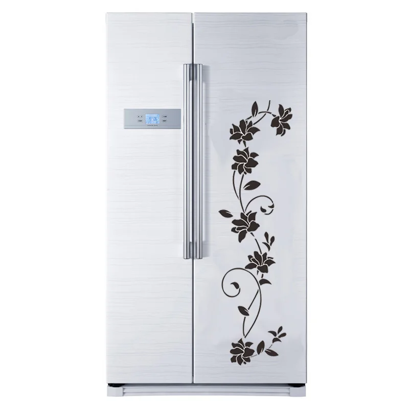 Creative Black Flower Vine Wall Sticker For Refrigerator Cabinet Bedroom Decoration Art Decals Wallpaper Mural Fridge Stickers