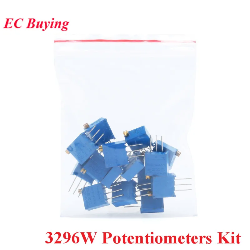3296W Potentiometers Kit Multiturn Trimmer Adjustable Precision Potentiometer 3296 Variable Resistors DIY Kit 15 Values*1pcs