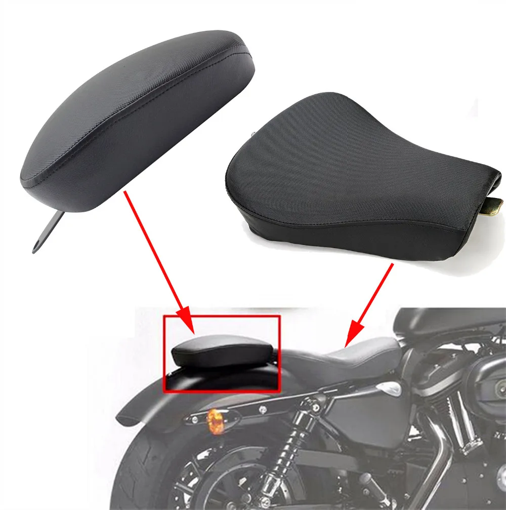 For Harley Sportster XL1200 883 72 48 2010 2011 2012 2013 2014 2015 Front Driver Solo Seat+Rear Passenger Pad