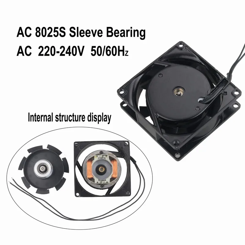 

10 Pcs Gdstime 220V AC 240V 80x80x25mm 8cm Machine Metal Case Motor Cooling Cooler Fan 80mm x 25mm 8025s Without Connector