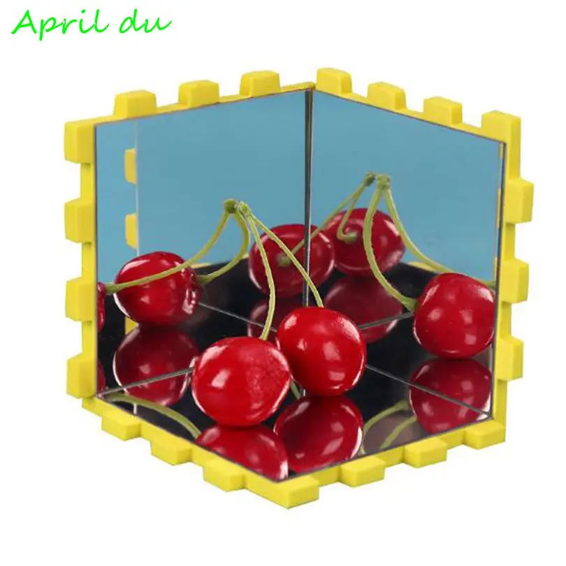 8cm Children Creative DIY Scientific Toys 3 side magic mirror kindergarten experiment toy