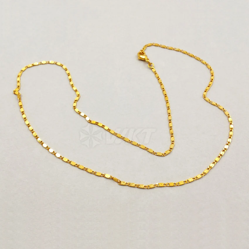 WT-N1039  WKT Fashion Brass Chain Necklace Faceted birthday party With Best Electroplated for Women Jewelry trend chain