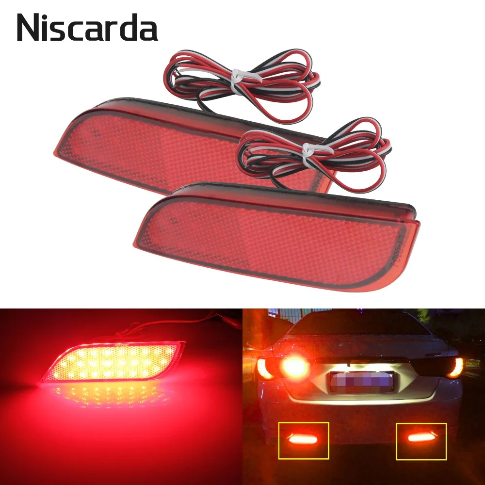 Pair LED Rear Bumper Reflector Light Car Drive Brake Fog Trim Tail Lamp For Subaru /Impreza/XV/WRX/LEVORG/Crossover/Exiga 2008