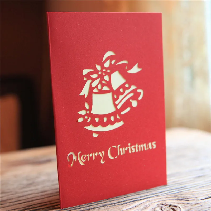 100pcs Handmade Christmas Tree Design Merry Christmas Cards Kirigami & Origami 3D Pop UP Greeting Card for Kids Friends ZA5140