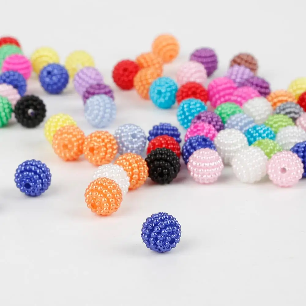 50pcs/lots 10mm High Quality ABS Imitation Pearl Bayberry Ball Beads For DIY Handmade Bracelet Jewelry Making Accessories