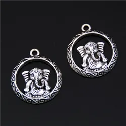 8pcs Tibetan Silver Color Elephant Ganesha Buddha Charms Pendants for Bracelet Necklace Jewelry Making DIY Handmade Craft A2499