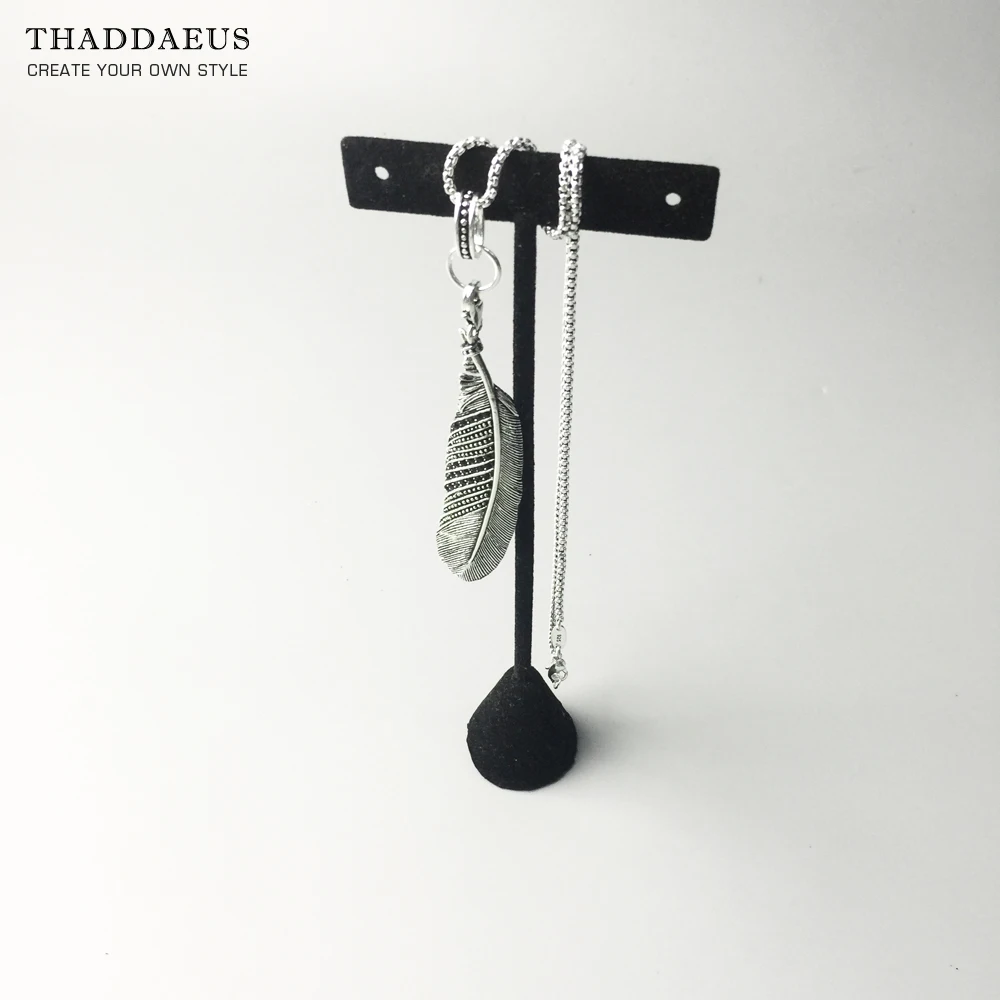 Feather Link Chain Necklace,2017 Brand New   Fashion Jewelry Europe Style Rebel Cross Bijoux Gift For Men & Women Friend